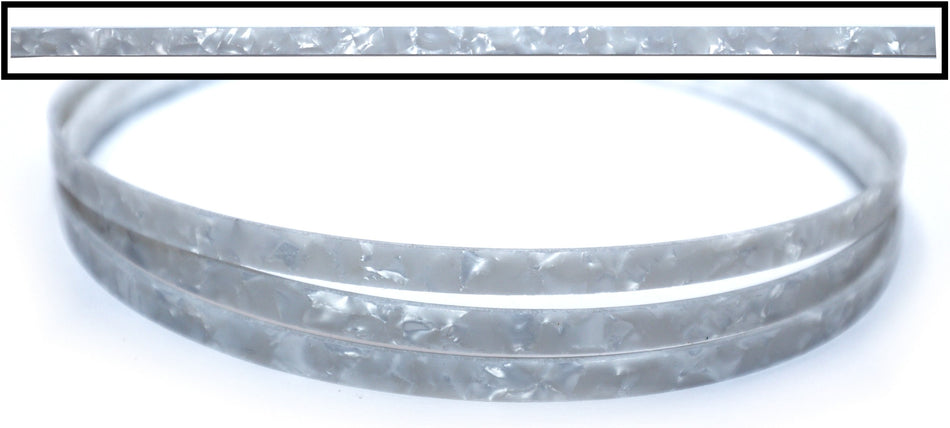 Plastic Guitar Binding, 54" long piece 1.5 x 6 x 1380mm (White Pearl) Celluloid