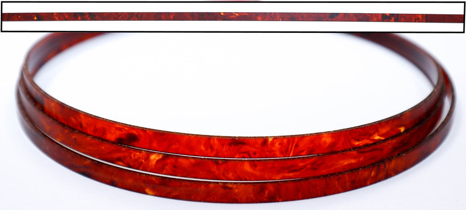 Plastic Guitar Binding (Red Tortoise) 54" long piece 1.5 x 6 x 1380mm, Celluloid