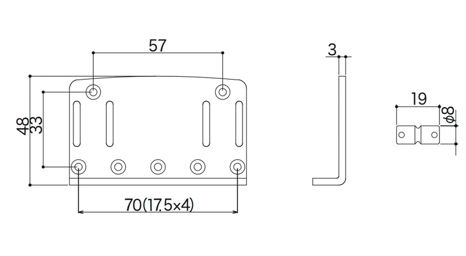 Gotoh 203B-4(C) Bass Bridge Saddle, 4-string for Fender-style P-Bass & Jazz Bass, Chrome