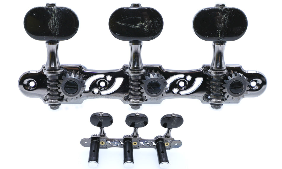 Gotoh 35ARB510S(CK)BB Tuners with 10mm Black Aluminium Rollers for Acoustic Guitars (Cosmo Black)