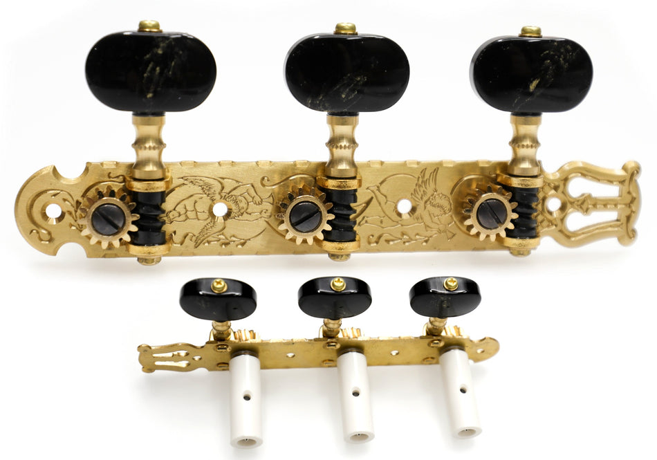 Gotoh 35G3600C(SB)BB Tuners with 10mm Plastic Rollers for Acoustic Guitars (Solid Brass)