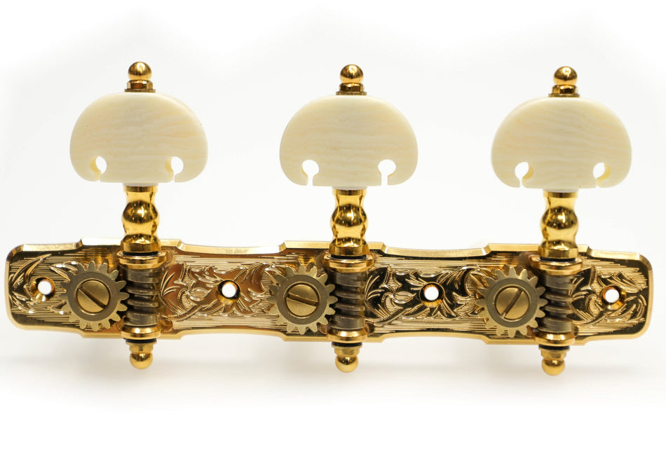 Gotoh 35G510C(G)KM Tuners with 10mm Plastic Rollers for Acoustic Guitars (Gold)