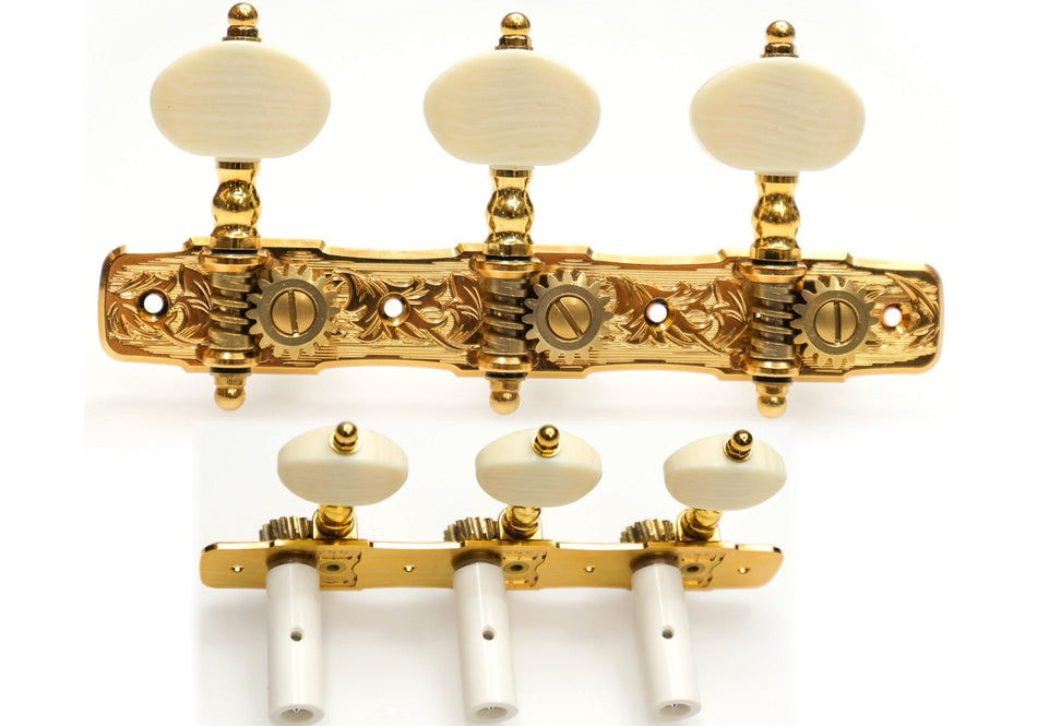 Gotoh 35G510C(G)P Tuners with 10mm Plastic Rollers for Acoustic Guitars (Gold)