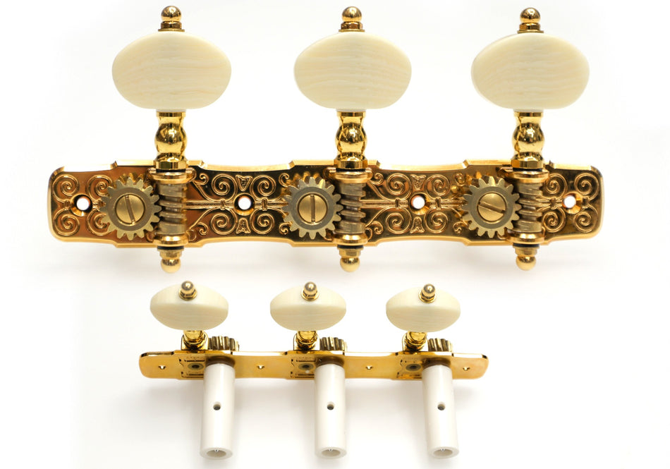 Gotoh 35G510P(G)P Tuners with 10mm Plastic Rollers for Acoustic Guitars (Gold)