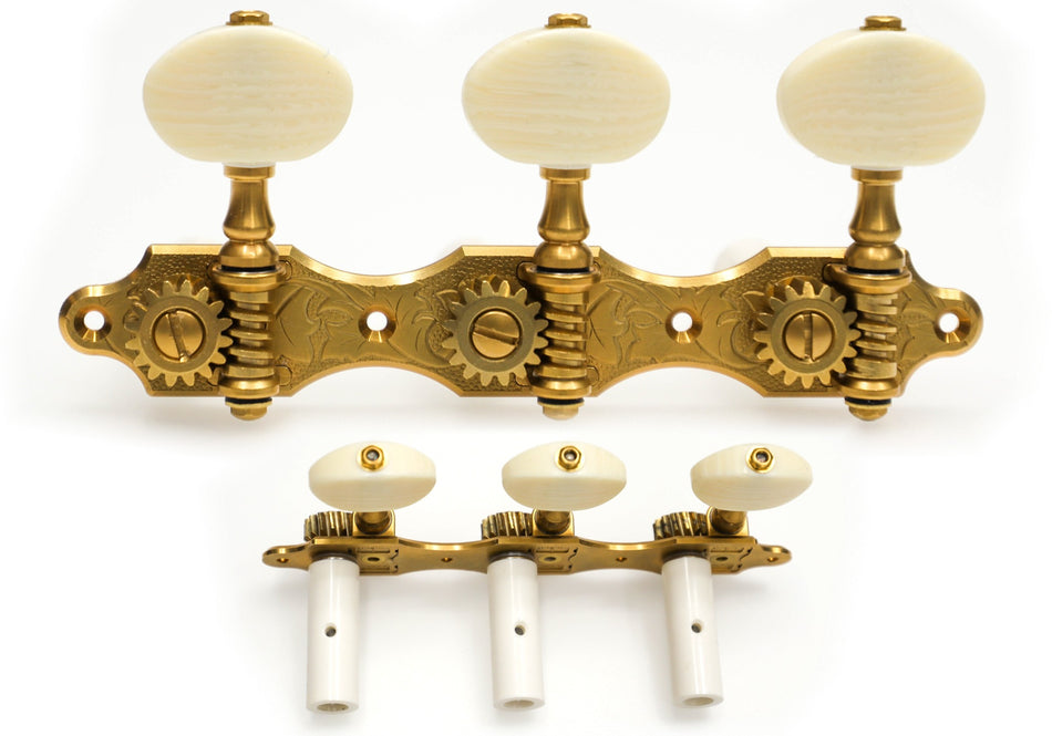 Gotoh 35G510QC(G)P Tuners with 10mm Plastic Rollers for Acoustic Guitars (Gold)