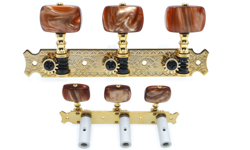 Gotoh 35G620(G)1R Tuners with 10mm Plastic Rollers for Acoustic Guitars (Gold)