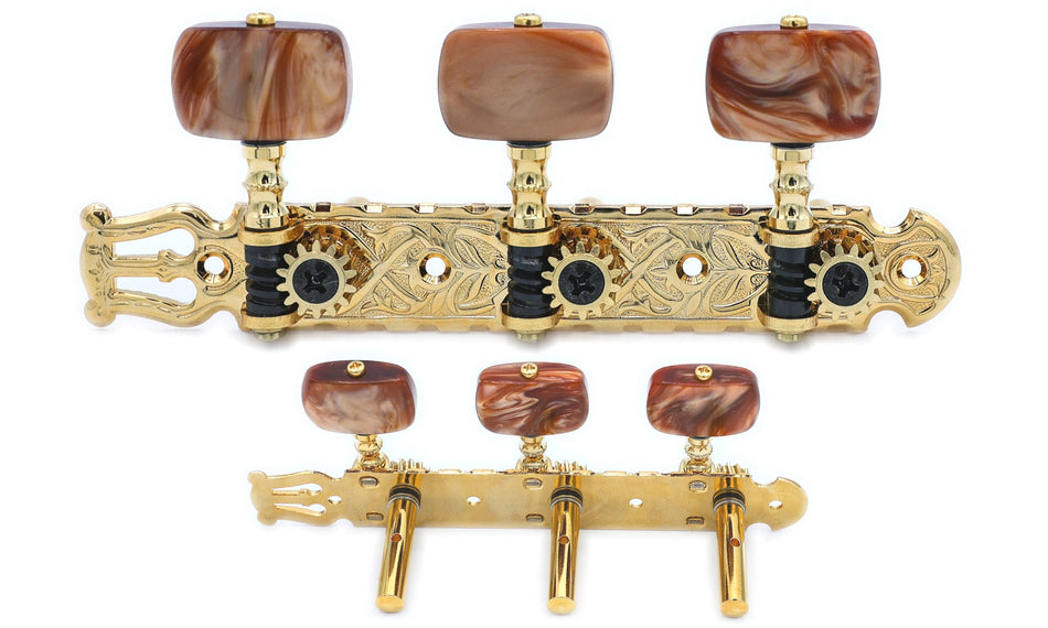 Gotoh 35P1600(G)1R Tuners with 6mm Metal Rollers for Acoustic Guitars (Gold)