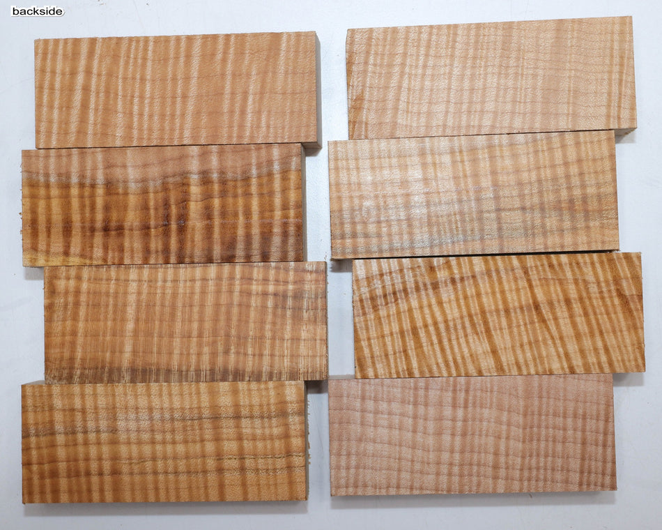 Maple Flame Knife Scales, 8 pieces, 1" x 2" x 5" each (HIGH FIGURE) - Stock # 6-5305