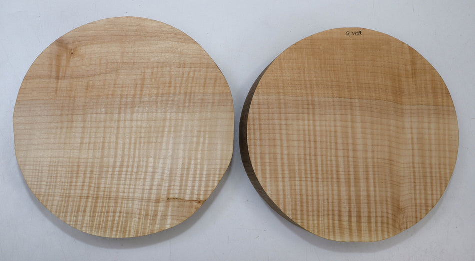 Maple Flame Rounds, 2 pieces 9" diameter x 2.3" (Great Figure) - Stock# 5-9789