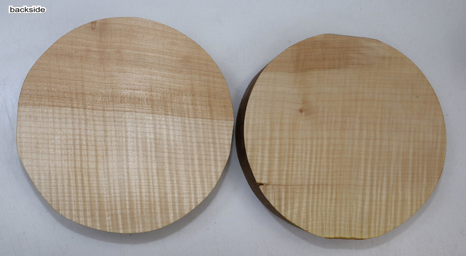 Maple Flame Rounds, 2 pieces 9" diameter x 2.3" (Great Figure) - Stock# 5-9789