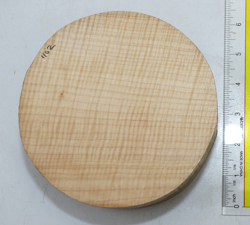 Maple Flame Round 6" diameter x 2.6" (PREMIUM FIGURE) - Stock# 6-1102