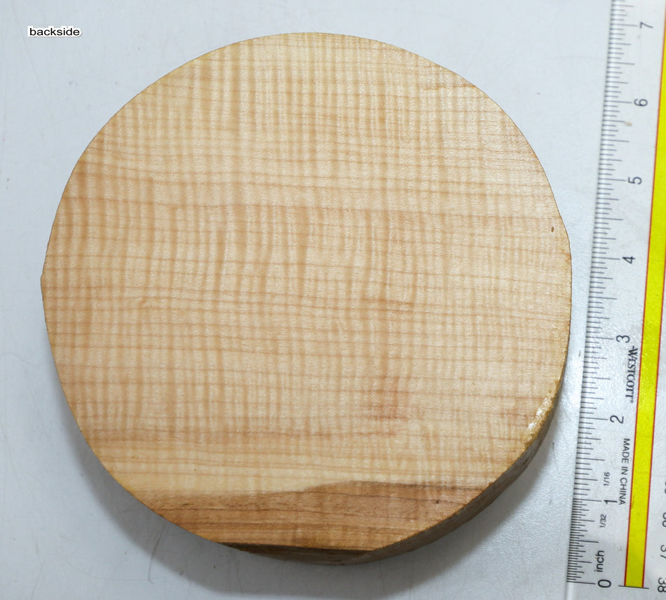 Maple Flame Round 6" diameter x 2.6" (PREMIUM FIGURE) - Stock# 6-1102