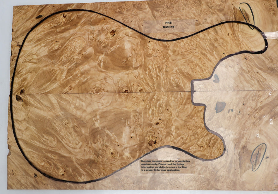 Maple Burl Guitar set, 0.6" thick (GREAT FIGURE) - Stock# 6-7401