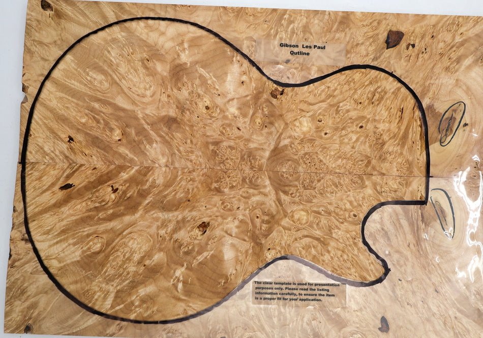 Maple Burl Guitar set, 0.6" thick (GREAT FIGURE) - Stock# 6-7401