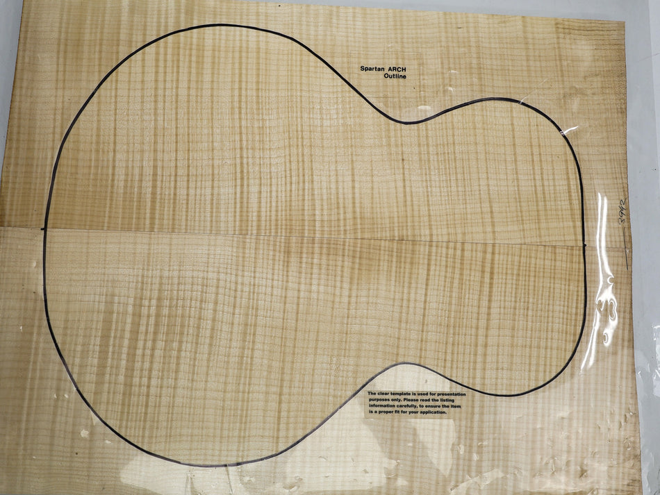 Maple Flame Archtop Guitar set, 1" thick (HIGH FIGURE) - Stock# 6-3942