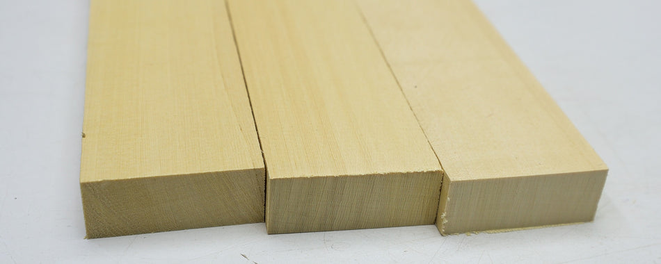 Yellow Cedar Bracewood, 3 blocks 0.85" x 2" x 21" - Stock# 6-4038