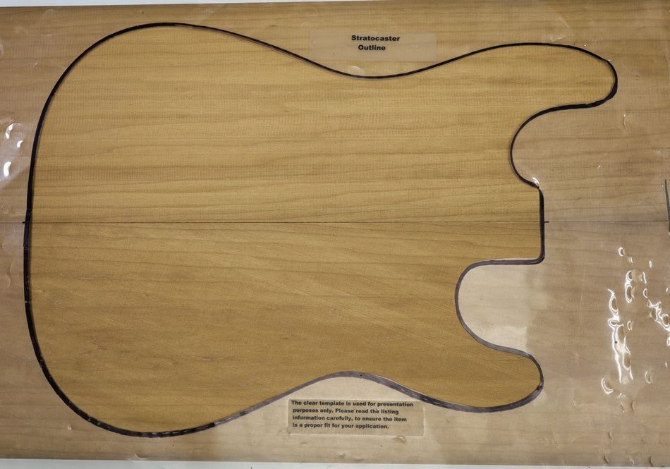 Torrefied Basswood body blank, unglued 2pc, 1.7" thick (PREMIUM, Very Light) - Stock# 6-4378