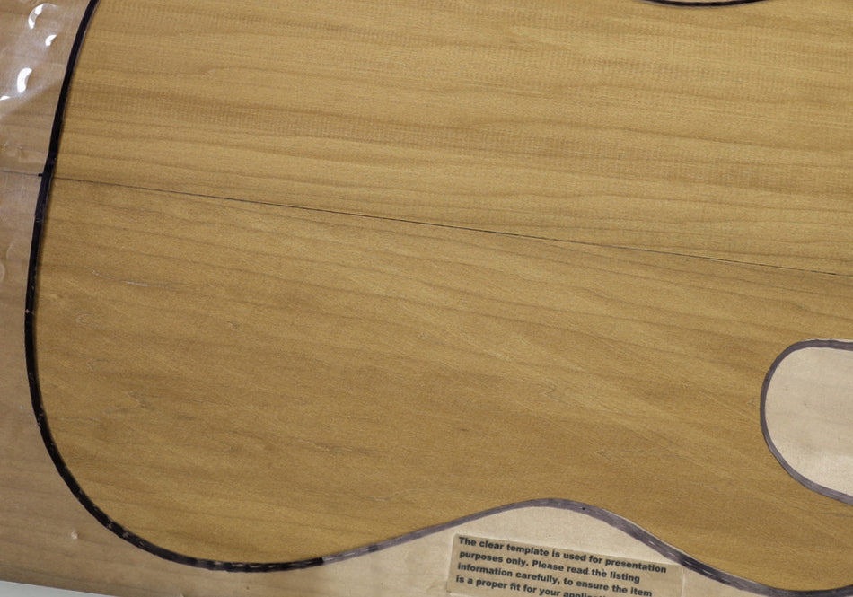 Torrefied Basswood body blank, unglued 2pc, 1.7" thick (PREMIUM, Very Light) - Stock# 6-4378