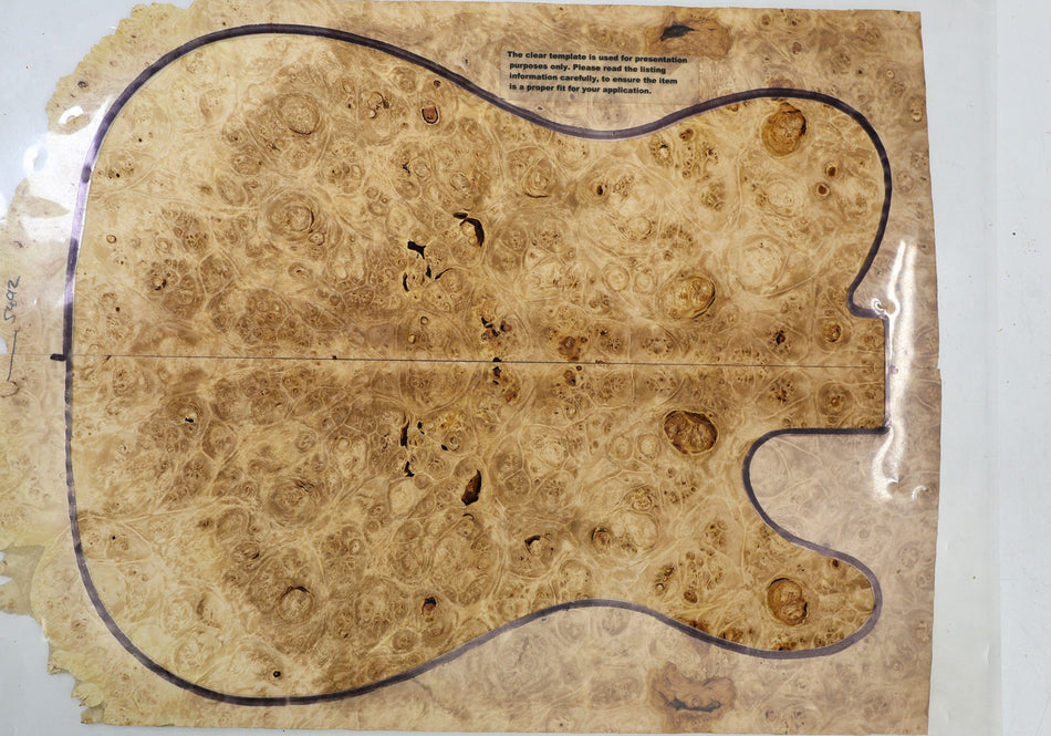 Maple Burl Guitar set, 0.25" thick (HIGH FIGURE) - Stock# 6-5492