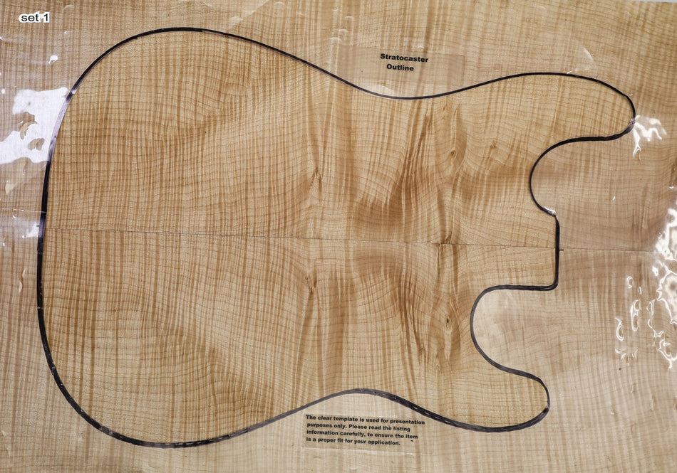 2 Matched Maple Flame Guitar sets, 0.25" thick (HIGH FIGURE 2nd) - Stock# 6-5506