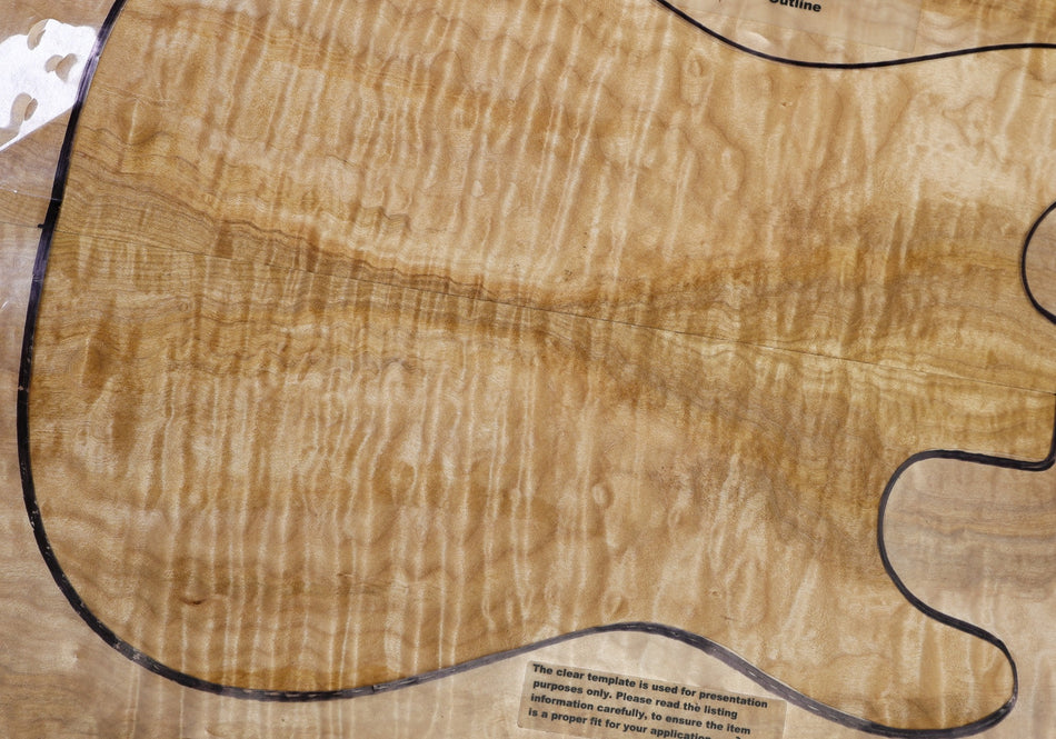 Maple Quilt Guitar set, 0.25" thick (GREAT FIGURE) - Stock# 6-5529