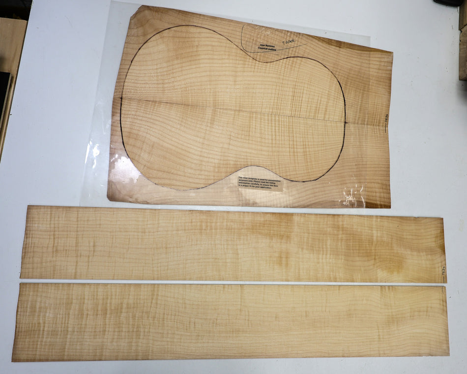 Back & Side set Maple Flame, OM / Classical (Great Figure) - Stock# 6-5634