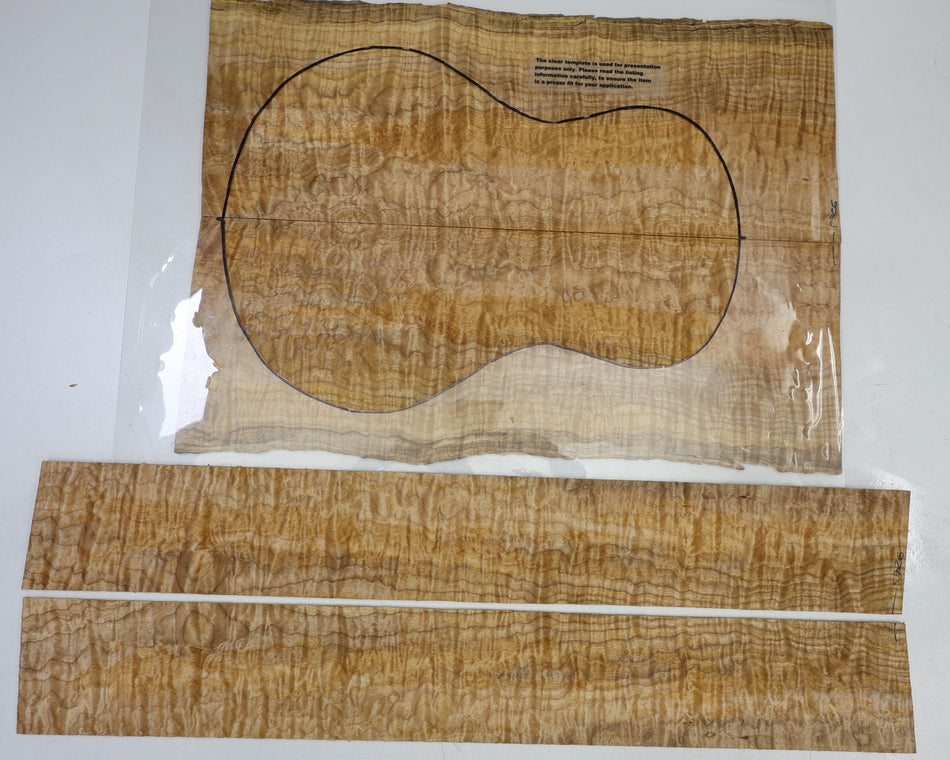 Back & Side + Top set Maple Flame Ukulele / Flat Mandolin (HIGH FIGURE) - Stock# 6-5726