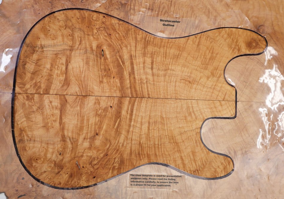 Maple Burl Guitar set, 0.18" thick (Great Figure) - Stock# 6-5768