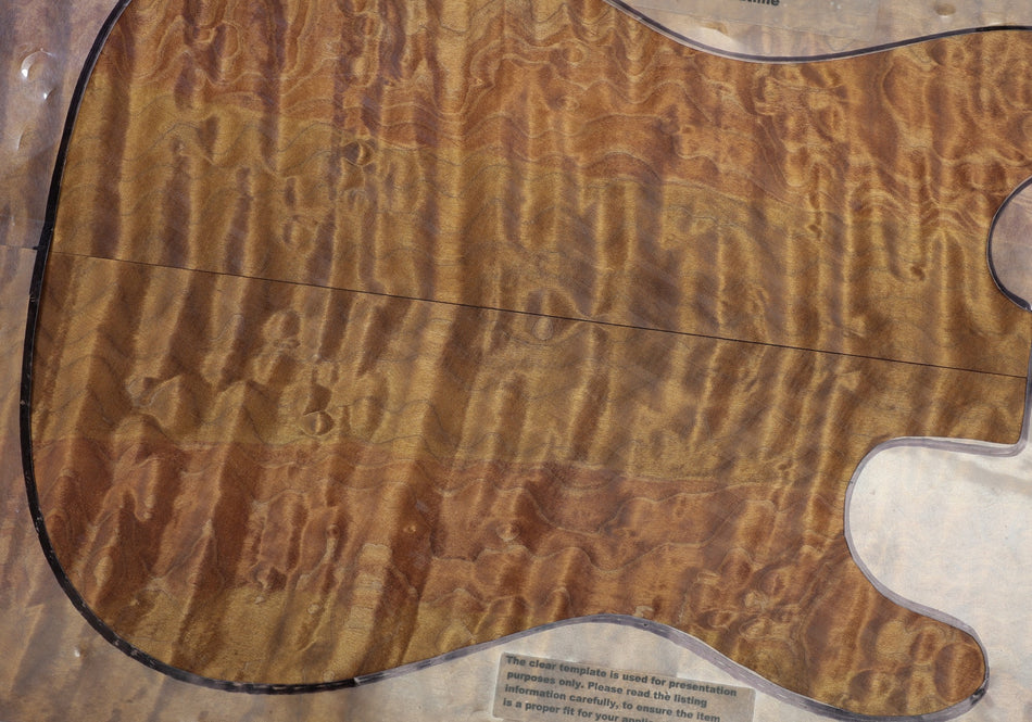 Torrefied Maple Quilt Guitar set, 0.29" thick (Great Figure) - Stock# 6-5769