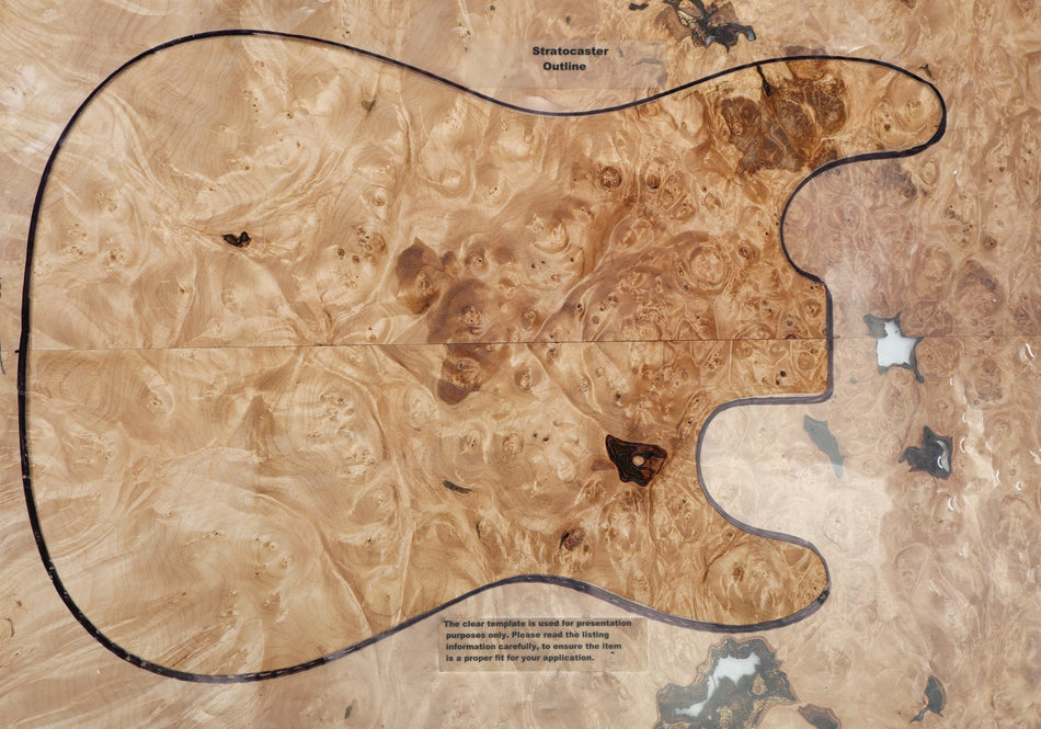 Maple Burl Guitar set, 0.25" thick (GREAT FIGURE, 2nd) - Stock# 6-5809