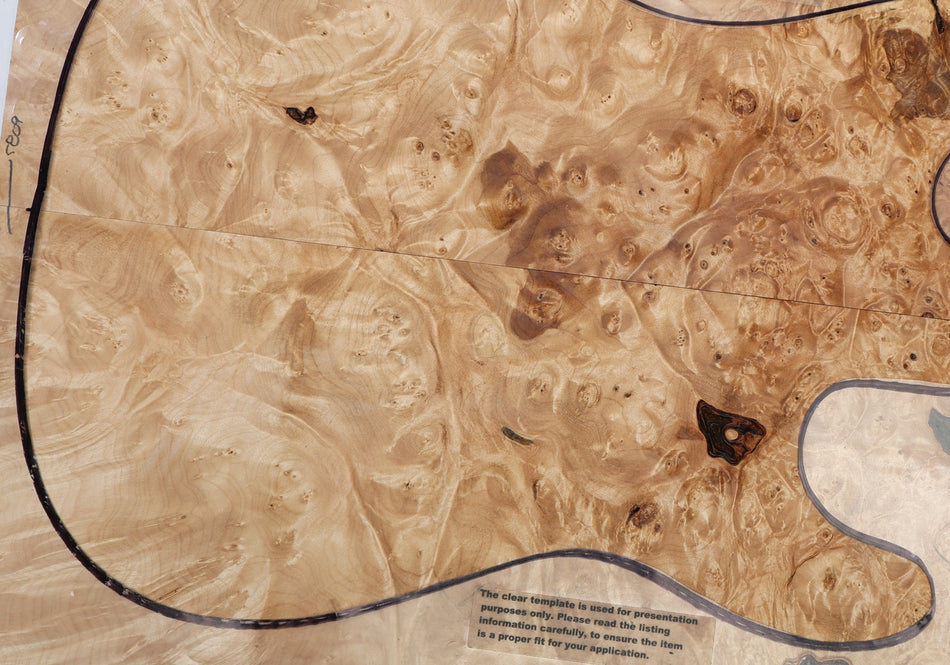 Maple Burl Guitar set, 0.25" thick (GREAT FIGURE, 2nd) - Stock# 6-5809