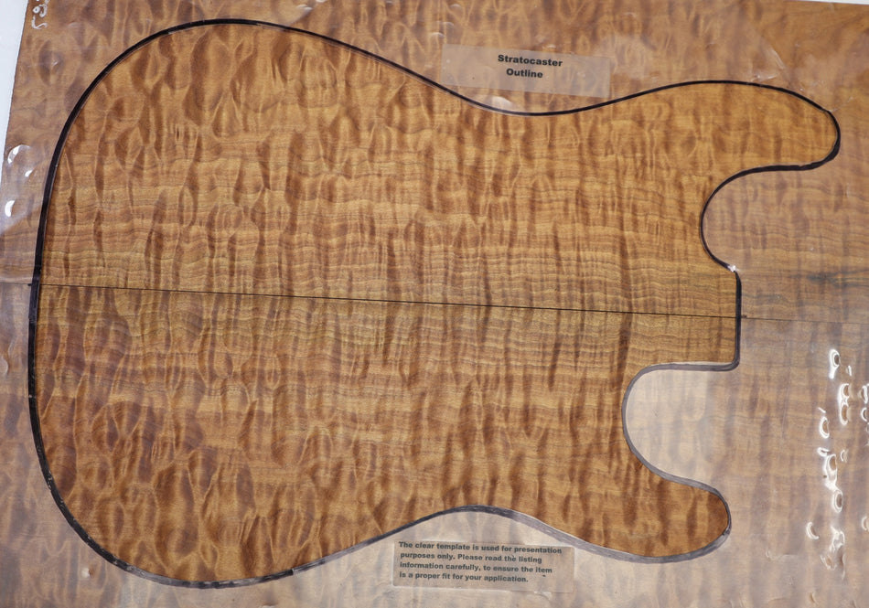 Torrefied Maple Quilt Guitar set, 0.26" thick (HIGH FIGURE) - Stock# 6-5850