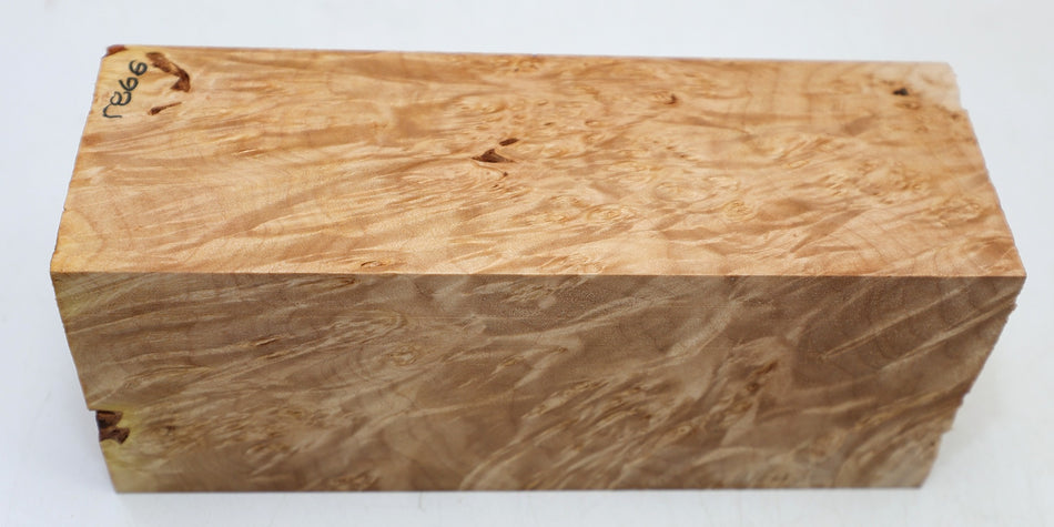 Maple Burl Spindle Square 3" x 8" long (HIGH FIGURE) - Stock# 6-5866