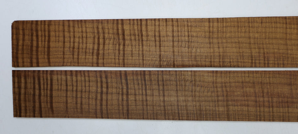 Torrefied Maple Flame Fingerboards, 2 pieces, 22.3" long, unslotted (GREAT FIGURE) - Stock# 6-5868