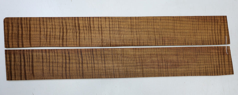Torrefied Maple Flame Fingerboards, 2 pieces, 22.3" long, unslotted (GREAT FIGURE) - Stock# 6-5868