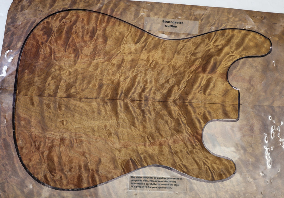 Torrefied Maple Quilt Guitar set, 0.25" thick - Stock# 6-5870