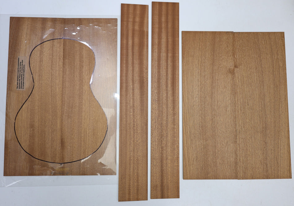 Back & Side set Sapele + Top, Baritone Ukulele (HIGH GRADE) - Stock# 6-5940