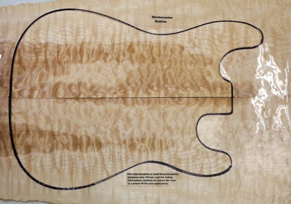 Maple Quilt Guitar set, 0.22" thick (GREAT FIGURE) - Stock# 6-6110