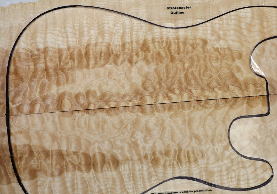 Maple Quilt Guitar set, 0.22" thick (GREAT FIGURE) - Stock# 6-6110