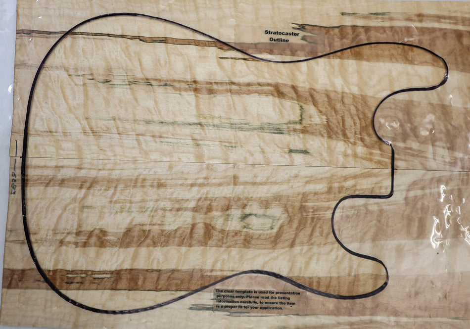 Maple Quilt Guitar set, 0.29" thick (Great Figure) - Stock# 6-6383