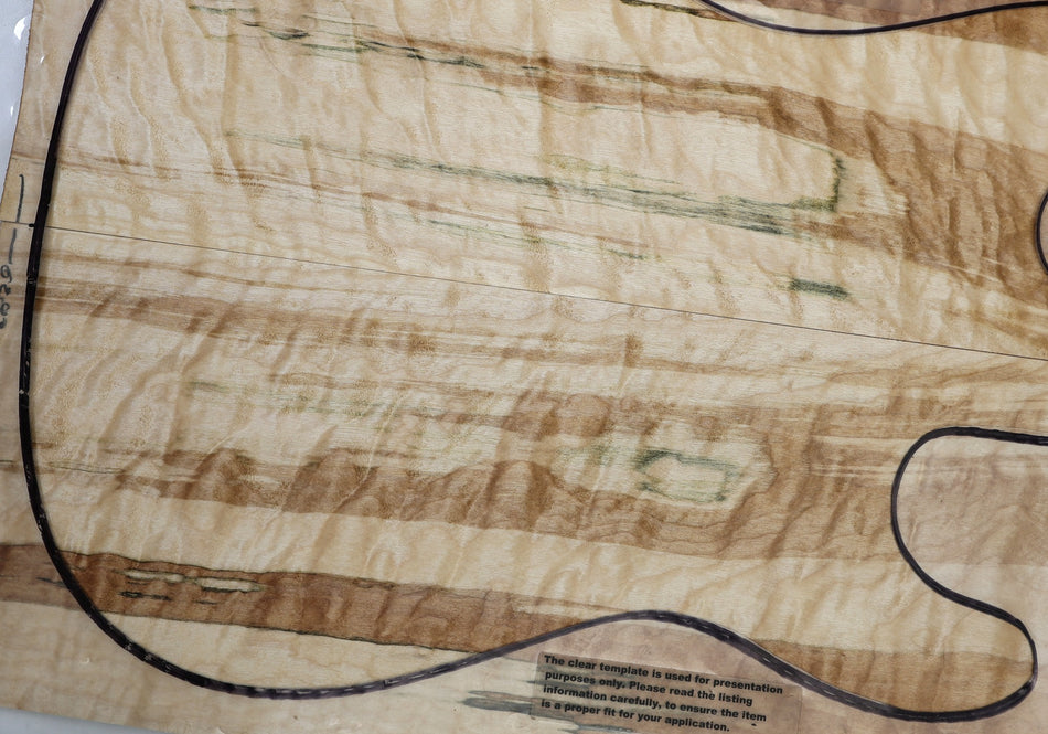 Maple Quilt Guitar set, 0.29" thick (Great Figure) - Stock# 6-6383