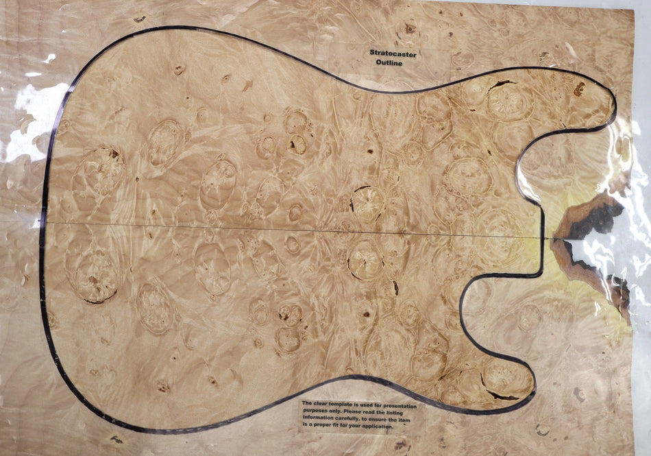 Maple Burl Guitar set, 0.37" thick (GREAT FIGURE) - Stock# 6-6384