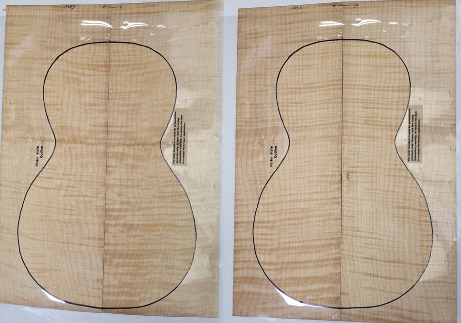 2 Matched Maple Flame Guitar sets, 0.18" thick (GREAT FIGURE) - Stock# 6-6425