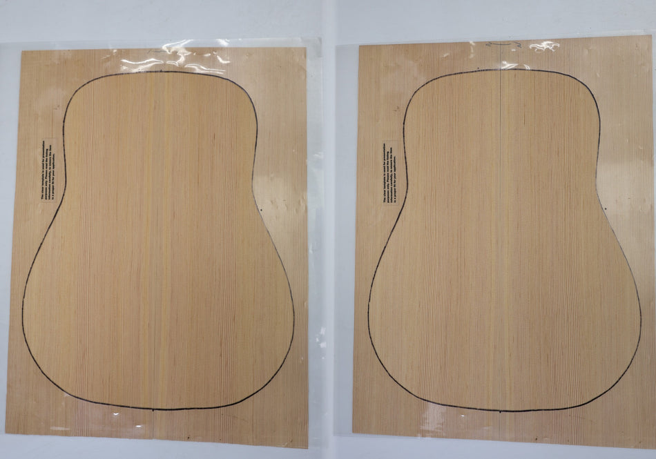 Douglas-Fir Dreadnought, 2 Guitar Sets 0.19" thick (Standard) - Stock# 6-6430