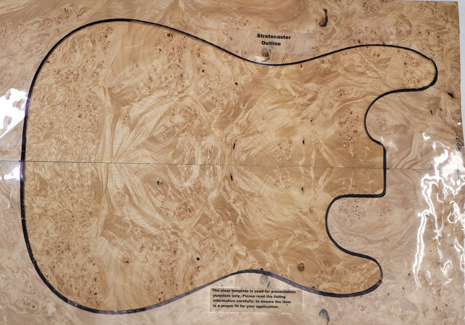 Maple Burl Guitar set, 0.3" thick (+HIGH FIGURE) - Stock# 6-6489