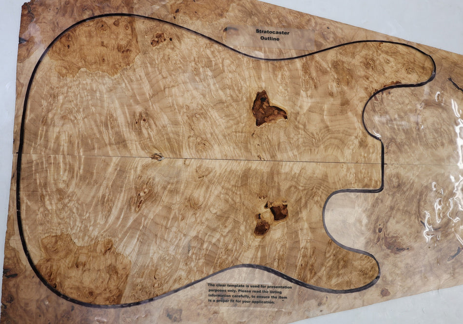 Maple Burl Guitar set, 0.22" thick (GREAT FIGURE, 2nd) - Stock# 6-6496