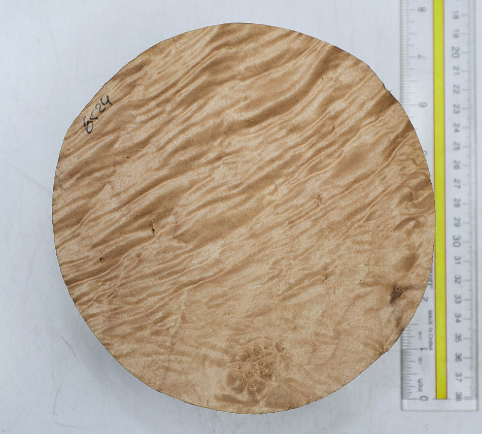 Maple Flame Round 6.5" diameter x 3" (HIGH FIGURE) - Stock# 6-6524