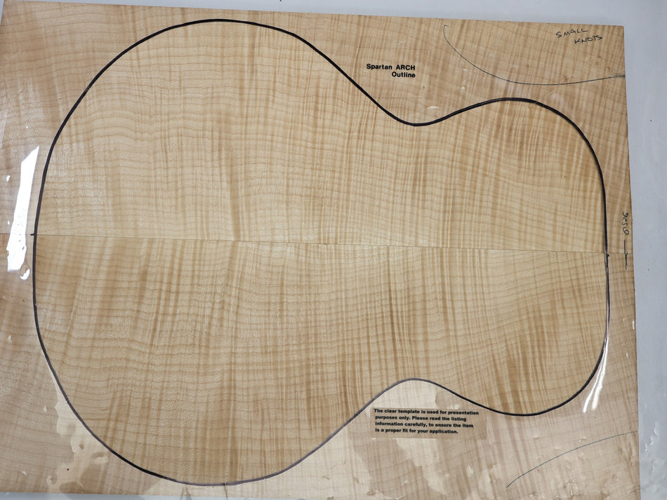 Maple Flame Archtop Guitar set, 0.97" thick (GREAT FIGURE +3★) - Stock# 6-6526