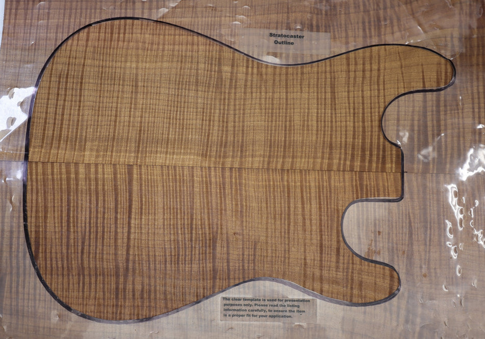 Torrefied Maple Flame Guitar set, 0.25" thick (HIGH FIGURE 4★) - Stock# 6-6527