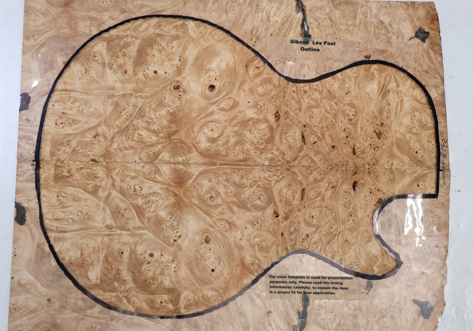 Maple Burl Guitar set, 0.24" thick (HIGH FIGURE) - Stock# 6-6542